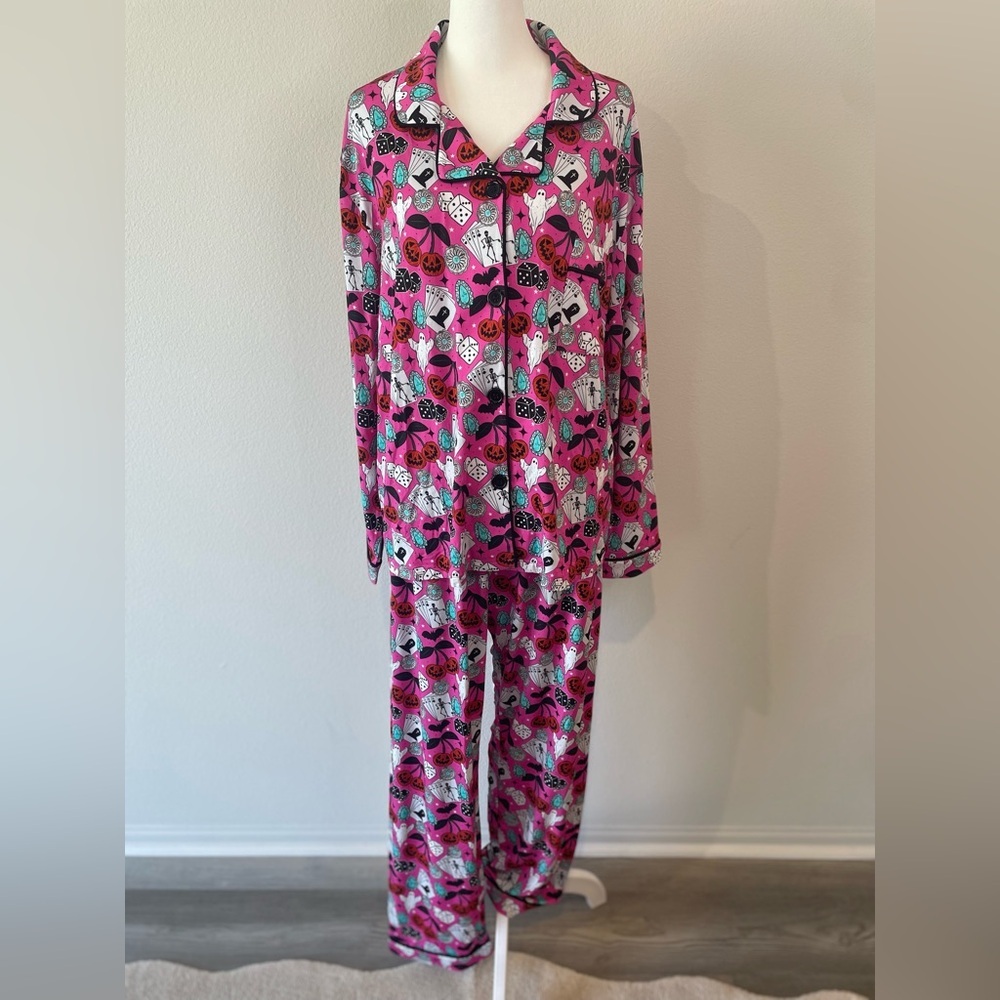 SaddleandSage Pink Halloween Bamboo PJ Set - Picture 5 of 9